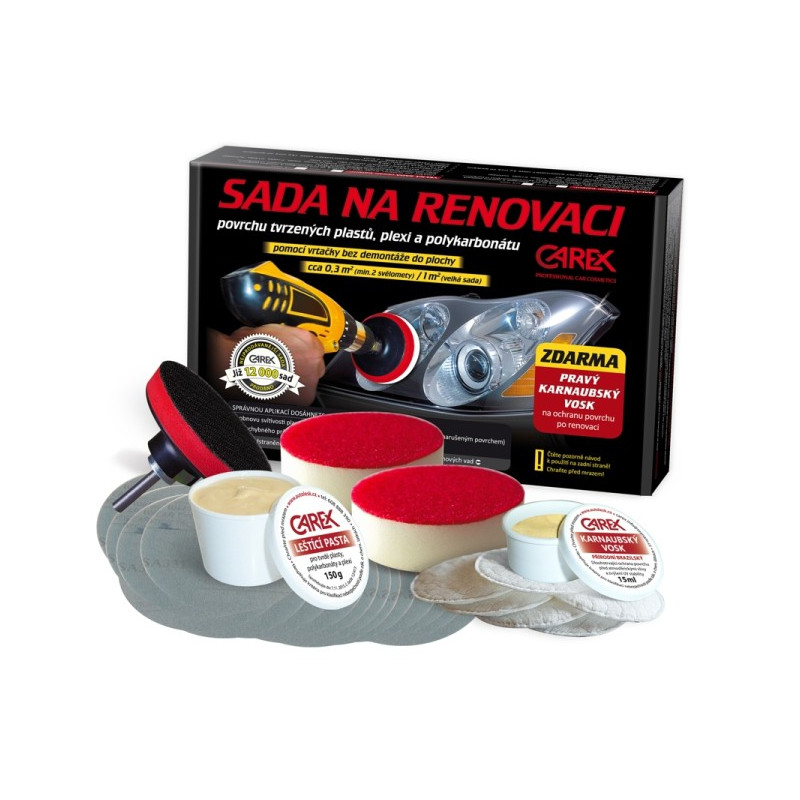 Sada na renovaci a leštění světlometů CAREX