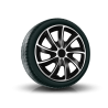 Poklice na kola 17" QUAD BICOLOR černo-stříbrné