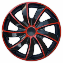 Poklice na kola 17" QUAD BICOLOR BLACK/RED