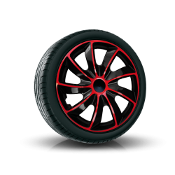 Poklice na kola 17" QUAD BICOLOR BLACK/RED