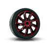 Poklice na kola 17" QUAD BICOLOR BLACK/RED