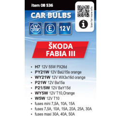 Žárovky servisní box ŠKODA FABIA III H7 Compass 08536